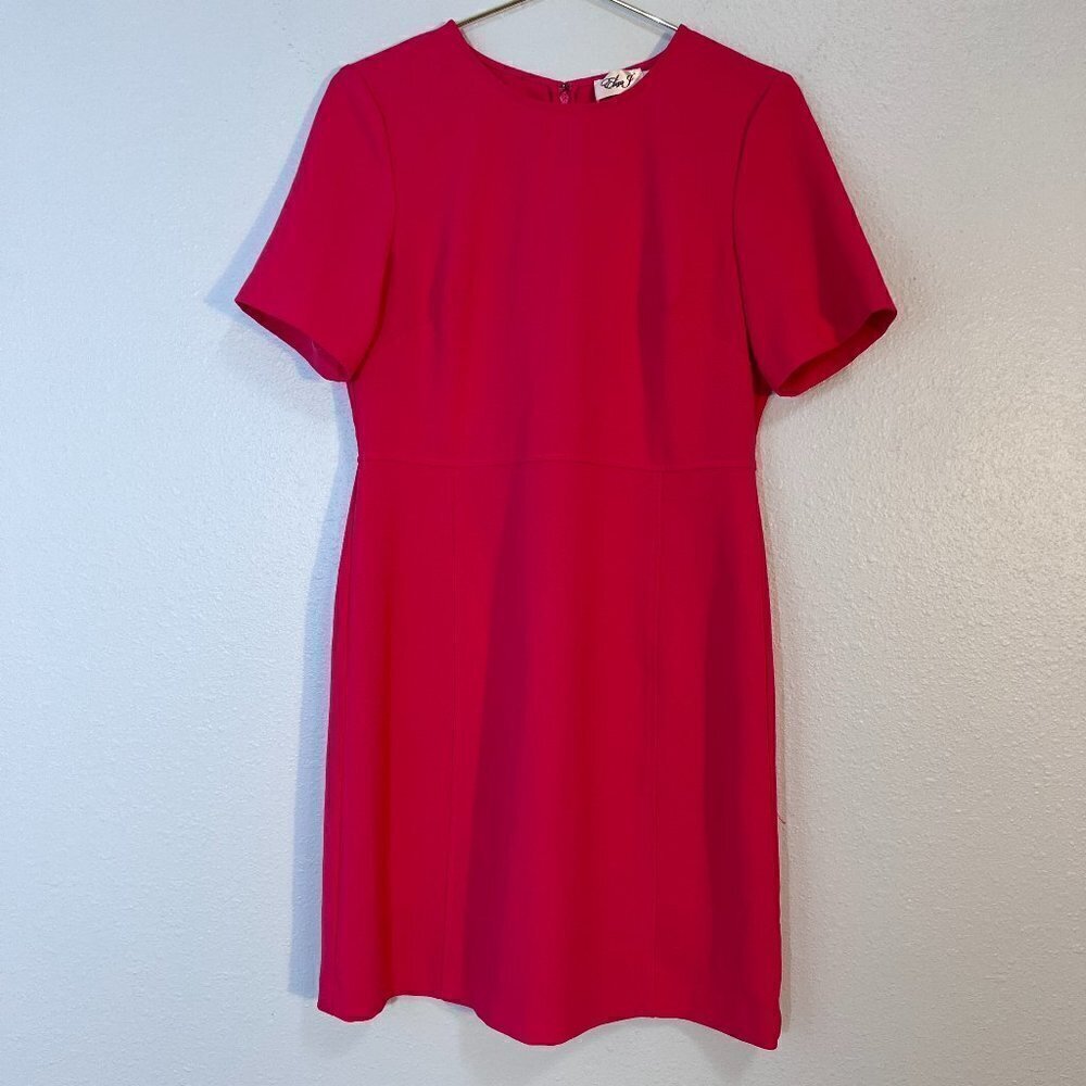 Eliza J Sheath Pink Stretch Short Sleeve Midi Dress Women's 12